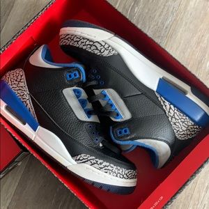 Air Jordan 3 retro USED black blue wolf grey